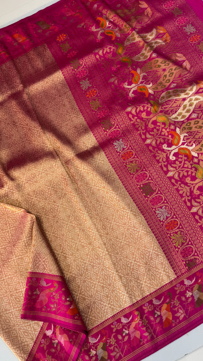 Banaras Brocade Tissue Saree with Paithani Border