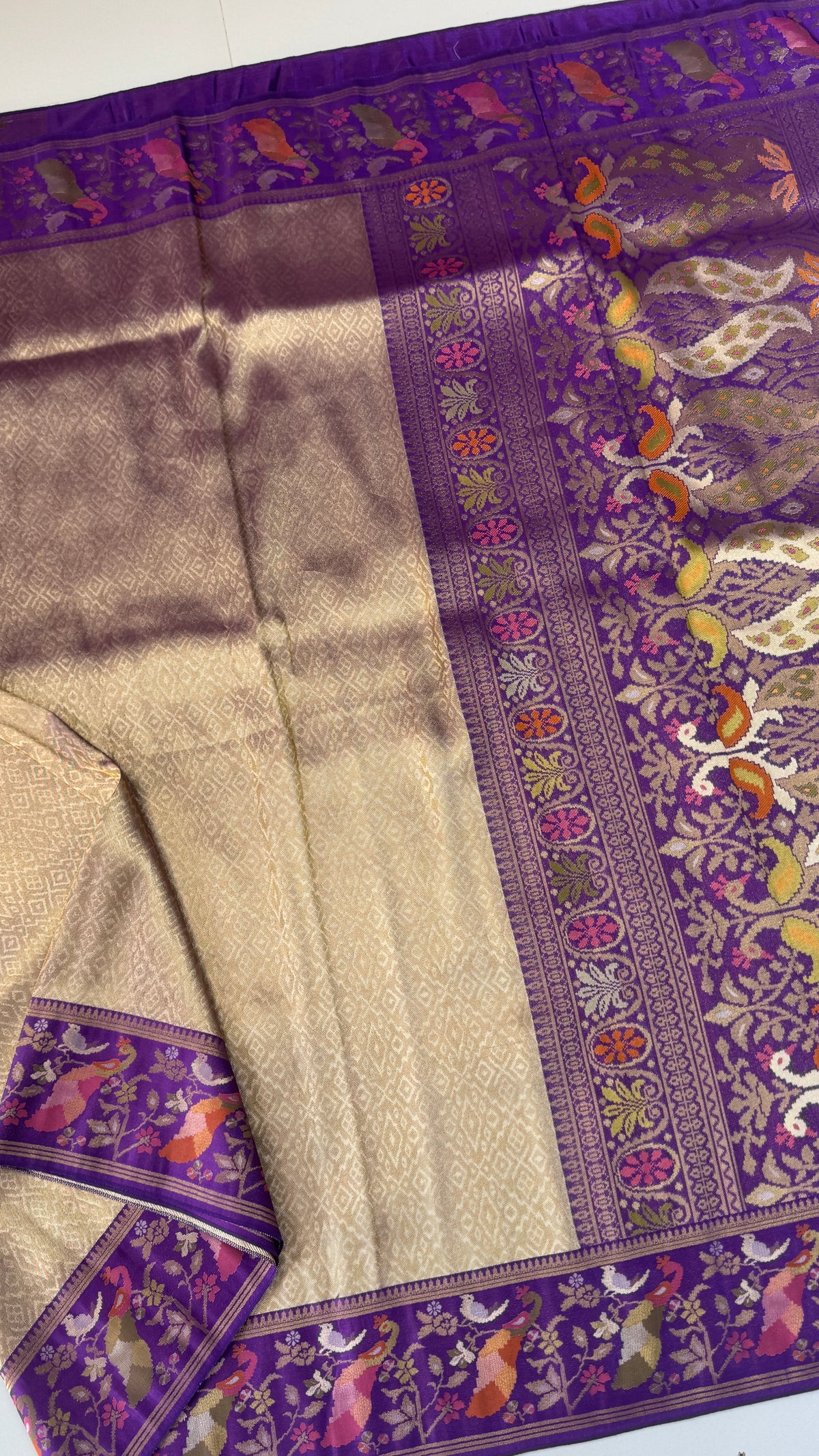 Banaras Brocade Tissue Saree with Paithani Border