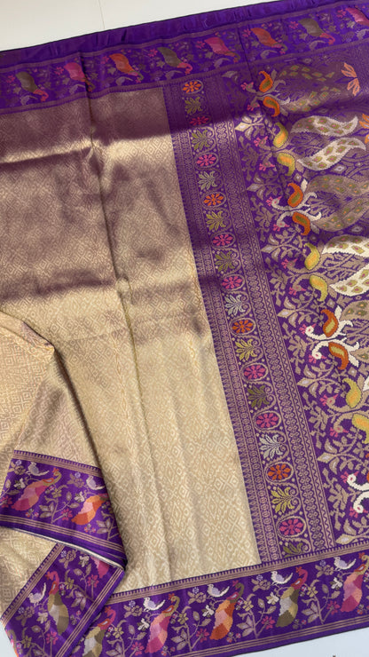 Banaras Brocade Tissue Saree with Paithani Border