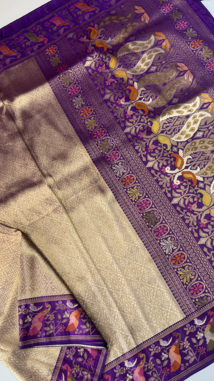Banaras Brocade Tissue Saree with Paithani Border