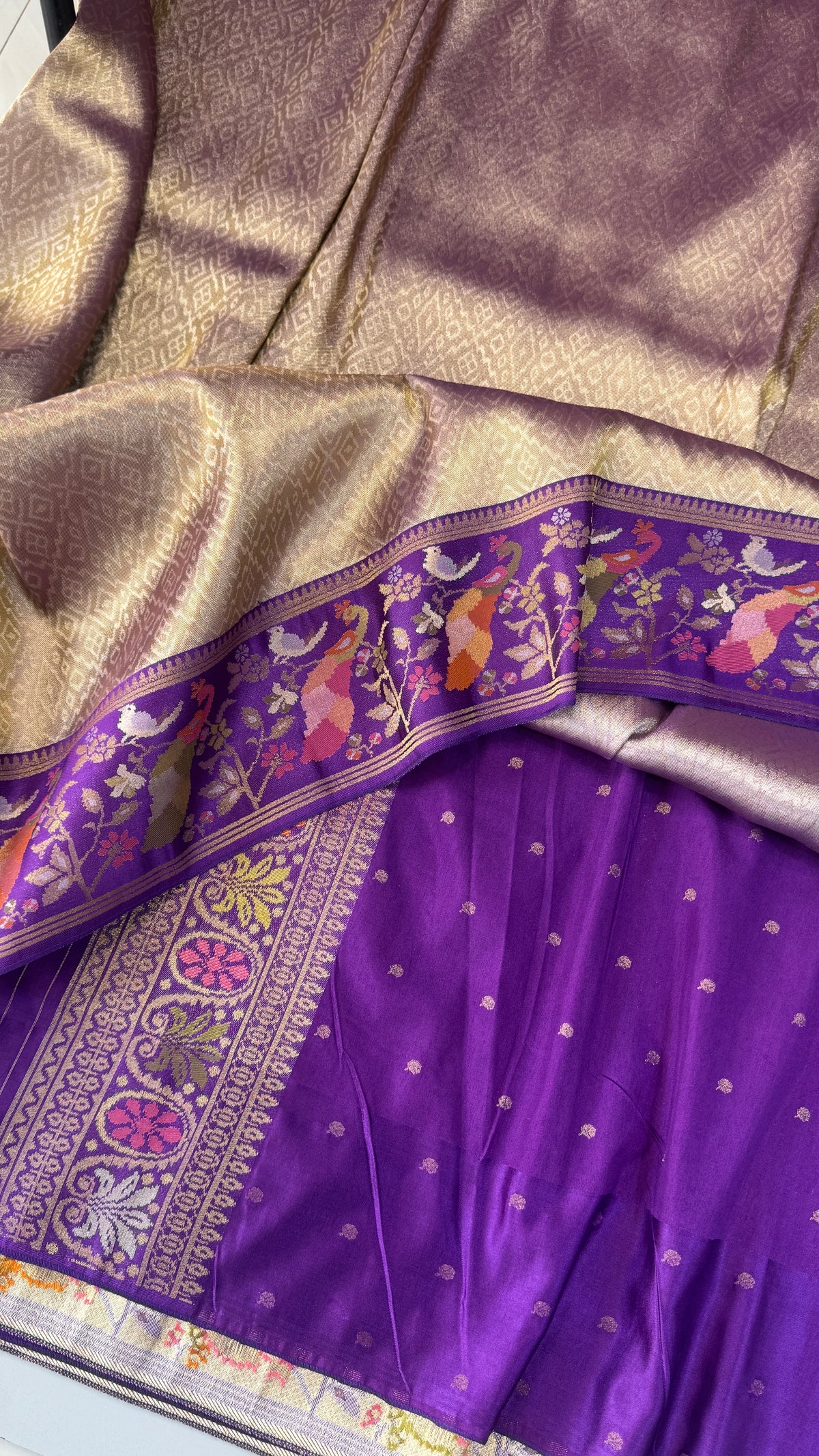 Banaras Brocade Tissue Saree with Paithani Border