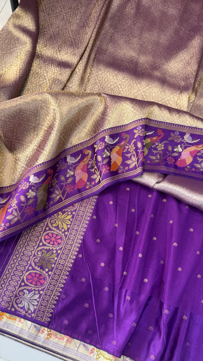 Banaras Brocade Tissue Saree with Paithani Border