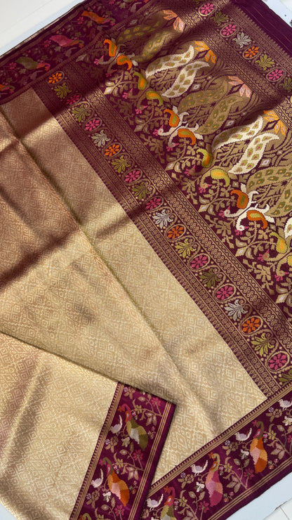Banaras Brocade Tissue Saree with Paithani Border