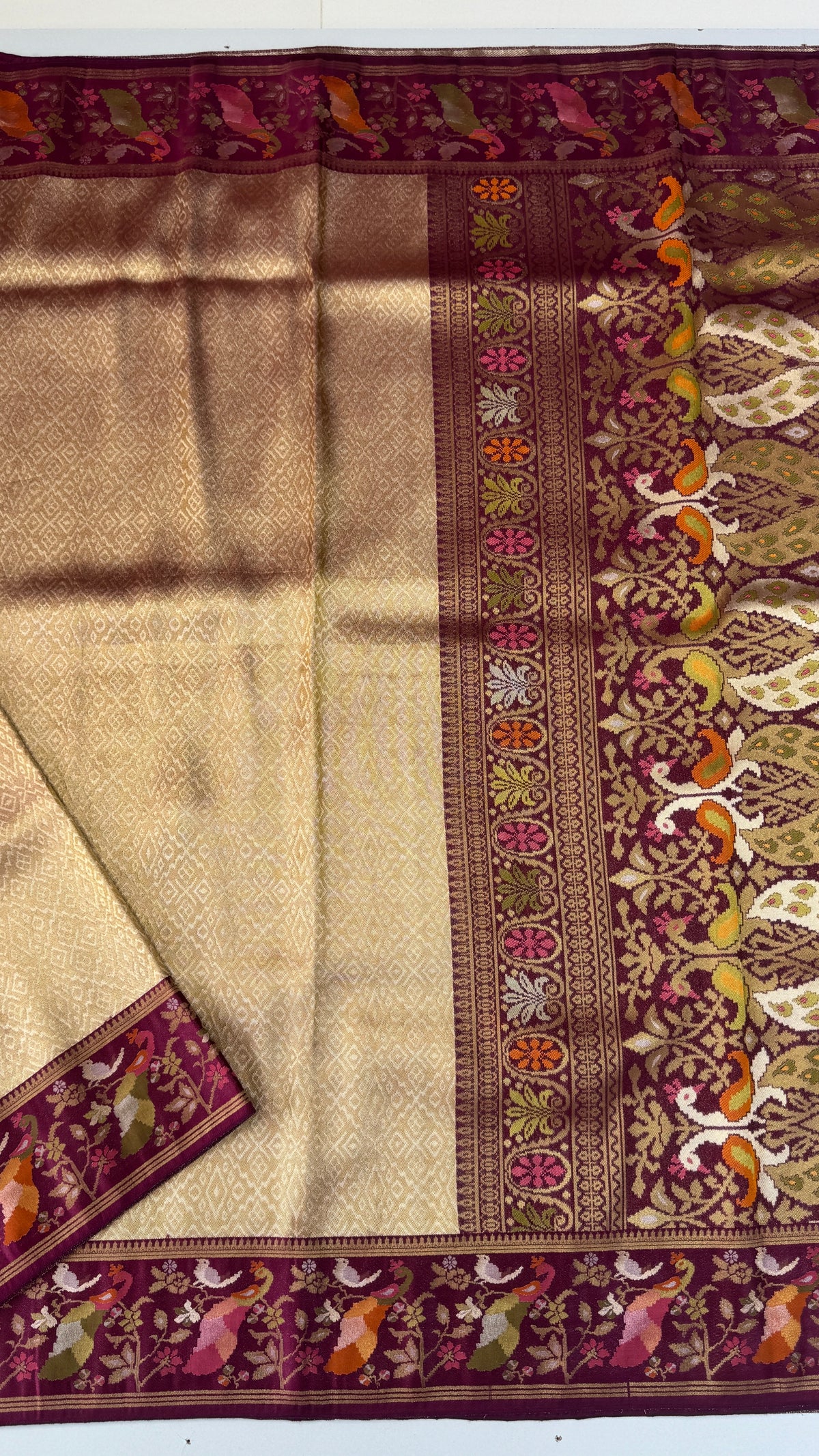 Banaras Brocade Tissue Saree with Paithani Border