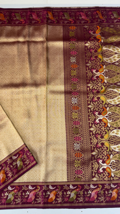 Banaras Brocade Tissue Saree with Paithani Border