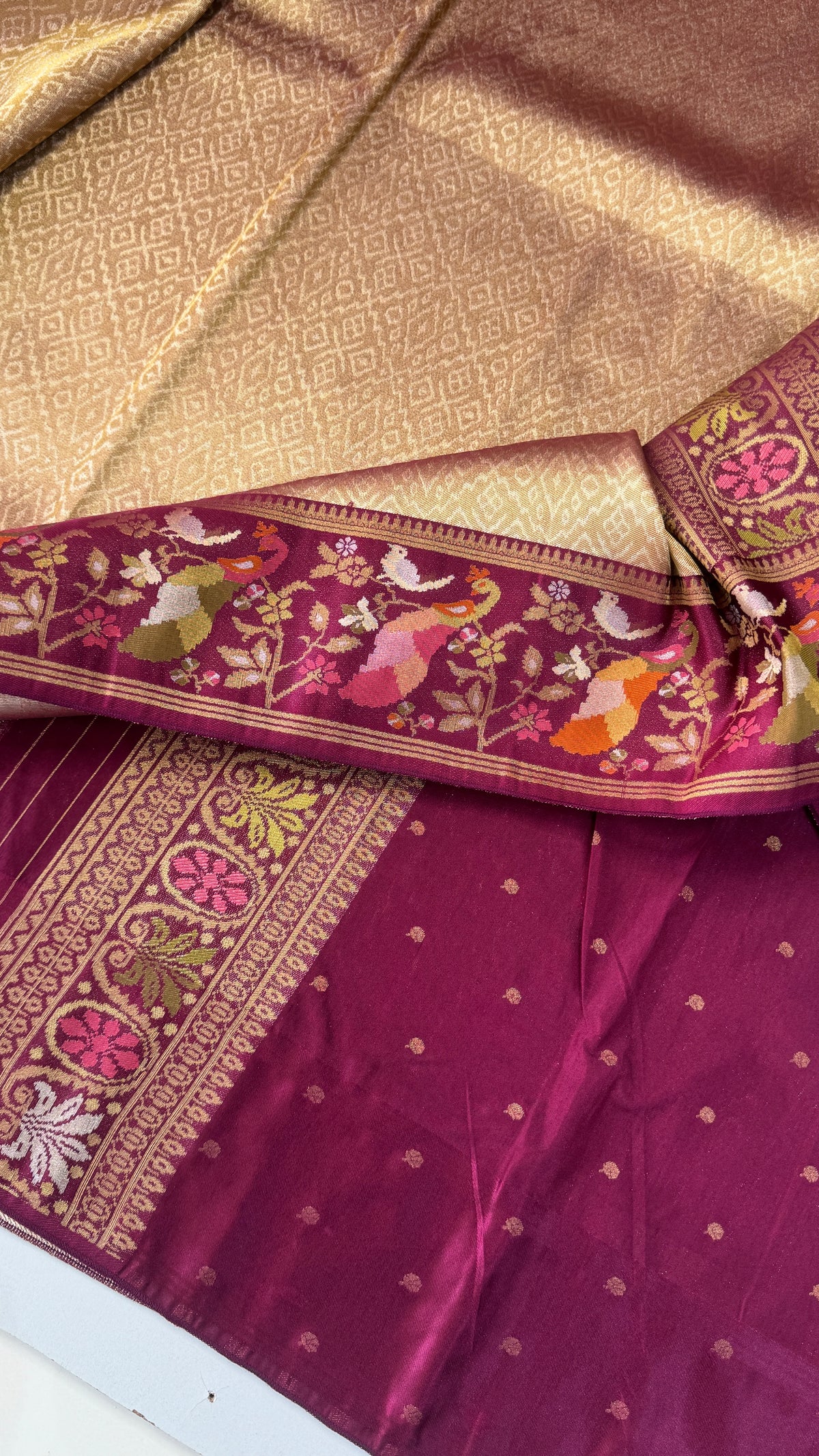 Banaras Brocade Tissue Saree with Paithani Border