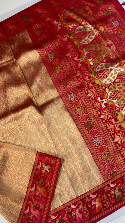 Banaras Brocade Tissue Saree with Paithani Border
