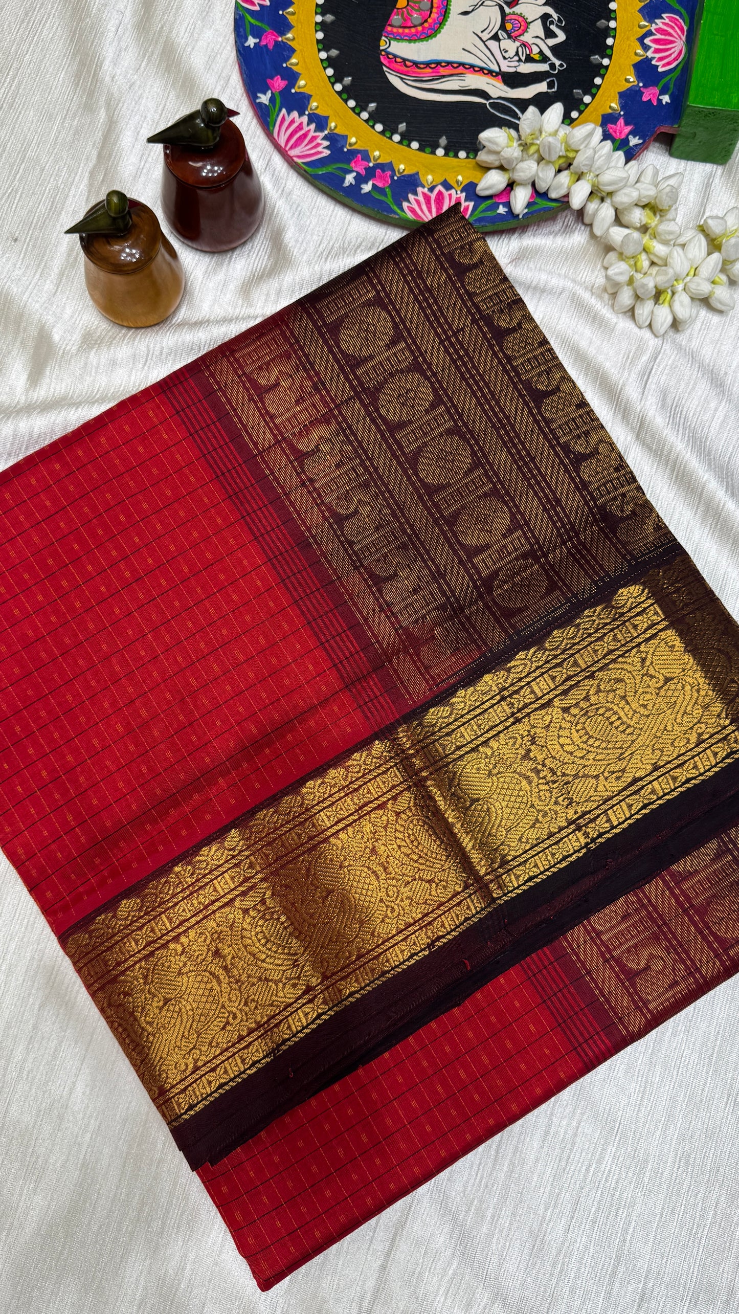Pure handloom Lakshadeepam Silk cotton saree