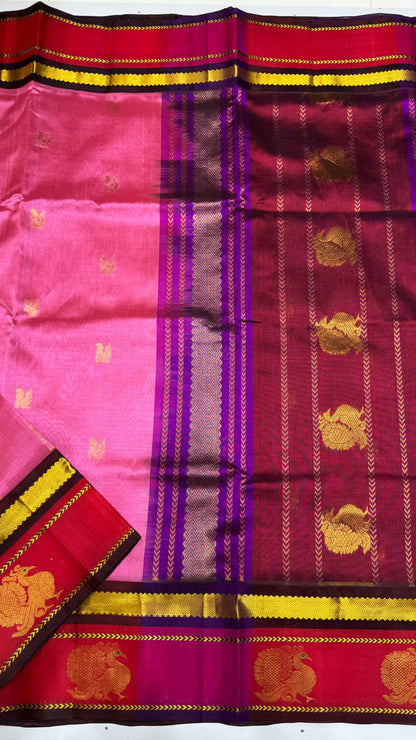 Pure Silk Cotton Saree with Korvai Border