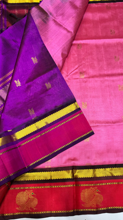 Pure Silk Cotton Saree with Korvai Border