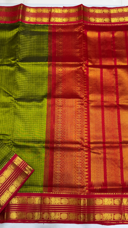 Plain Pure Silk Cotton Saree with Korvai Border