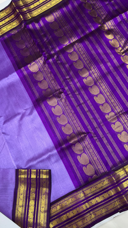 Plain Pure Silk Cotton Saree with Korvai Border