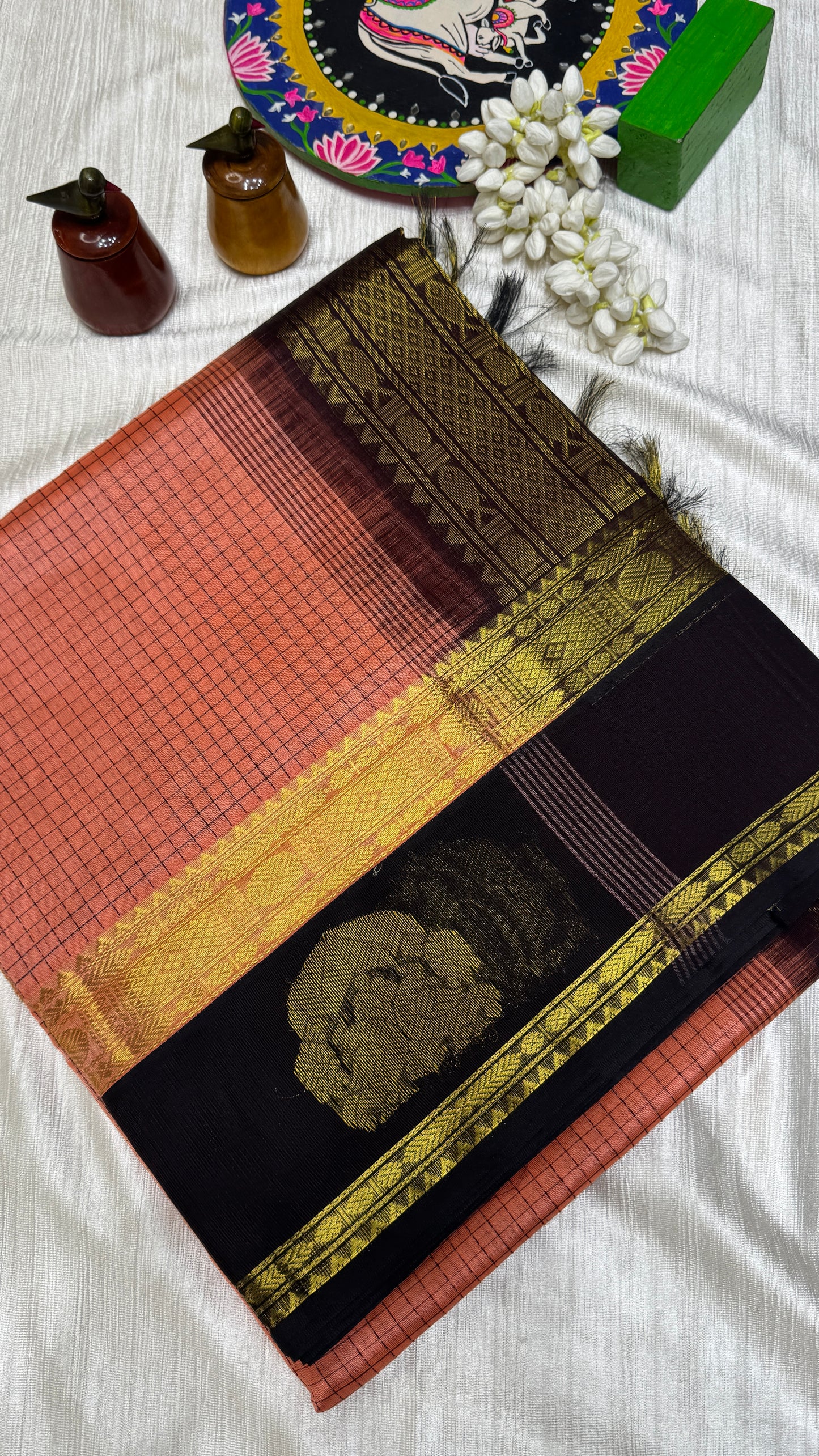 Pure Silk Cotton Saree with Korvai Border