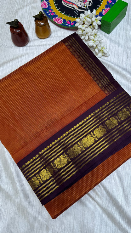 Vairoosi Pure Silk Cotton Saree with Korvai Border