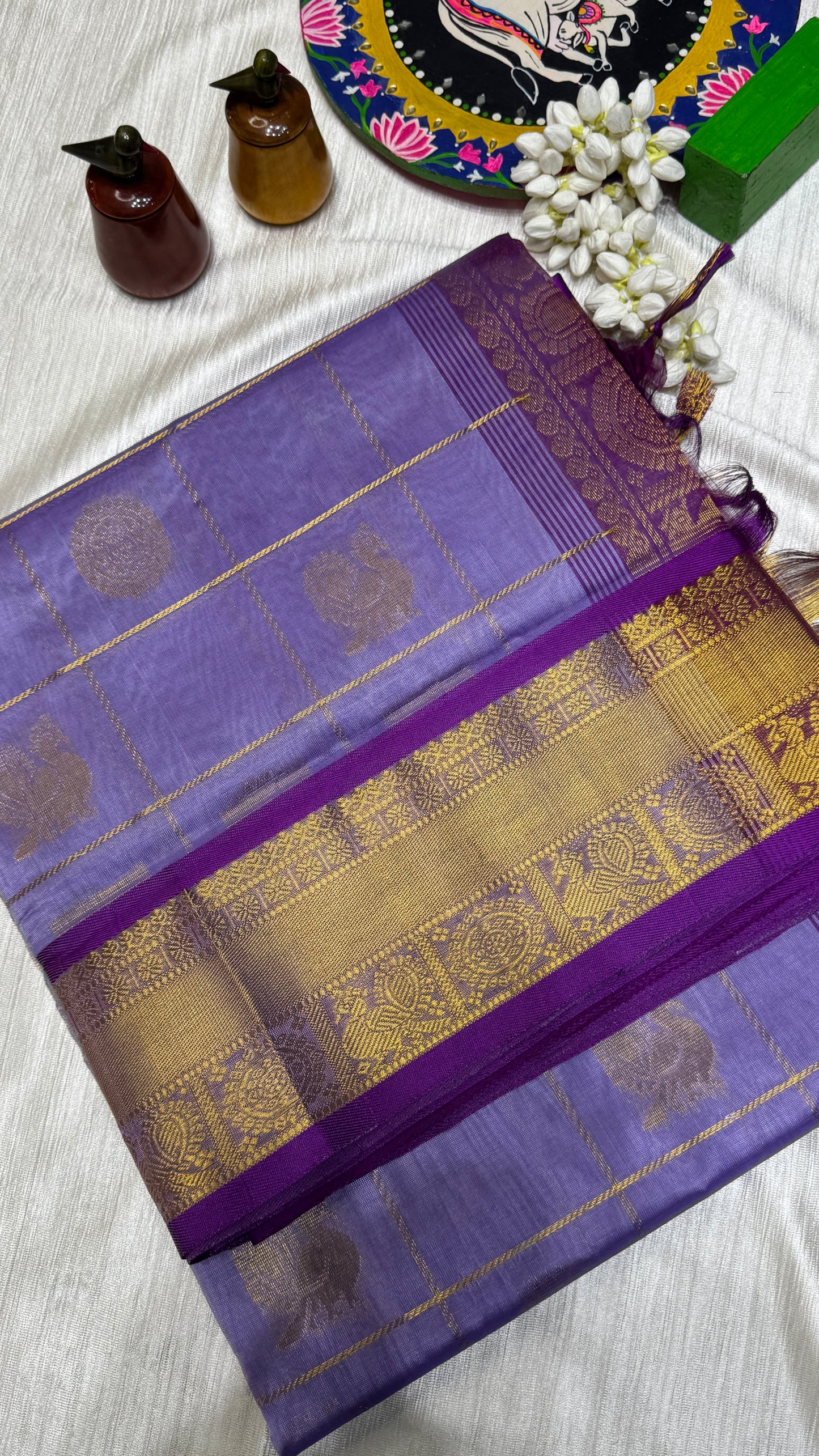 Mayil & Chakram Butta Pure Silk Cotton Saree