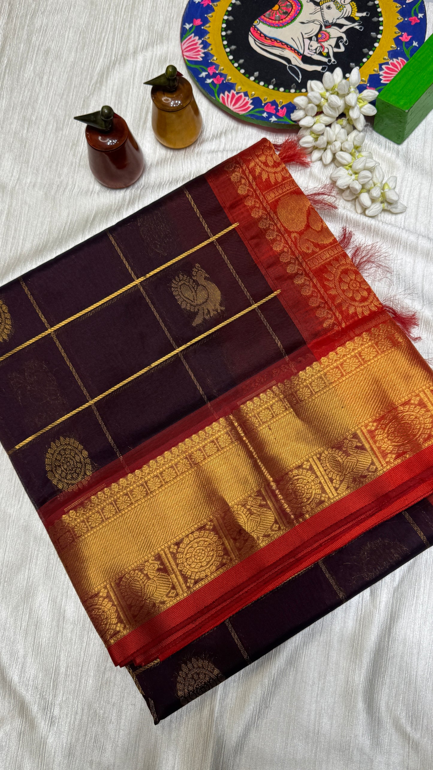 Mayil & Chakram Butta Pure Silk Cotton Saree