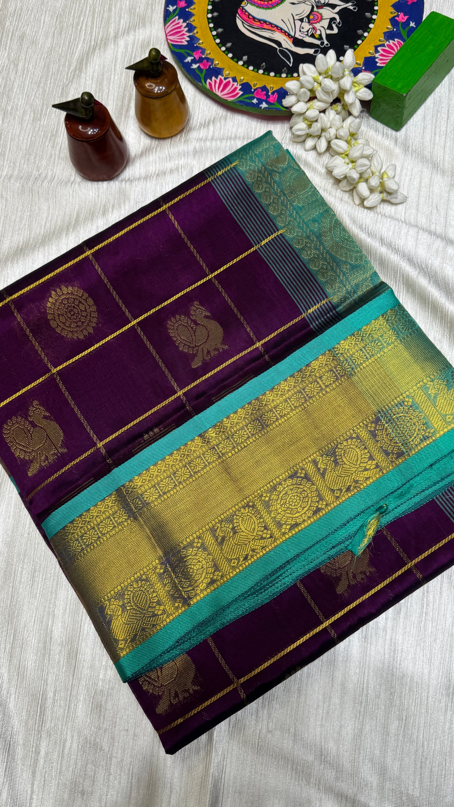 Mayil & Chakram Butta Pure Silk Cotton Saree