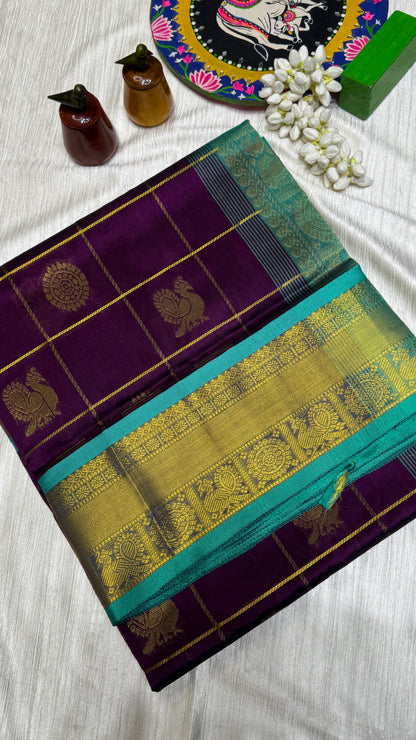 Mayil & Chakram Butta Pure Silk Cotton Saree
