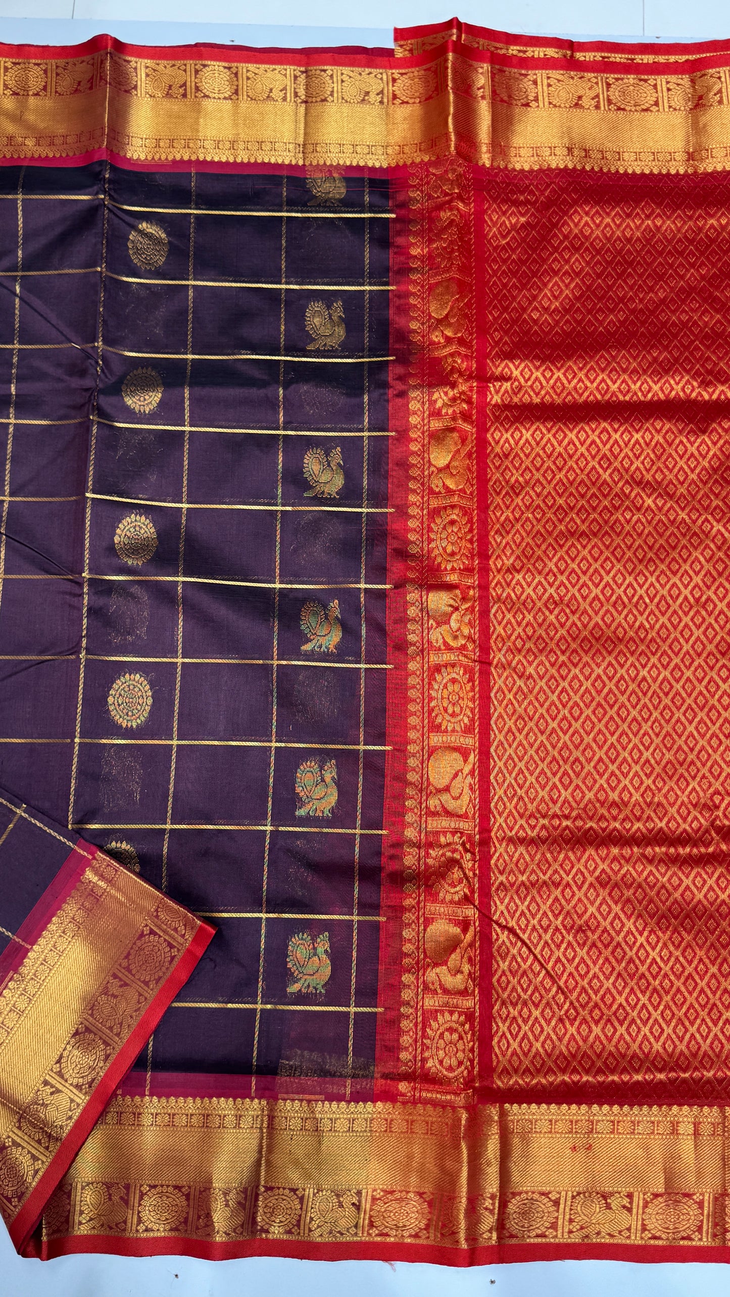 Mayil & Chakram Butta Pure Silk Cotton Saree