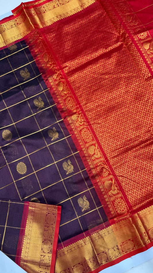 Mayil & Chakram Butta Pure Silk Cotton Saree
