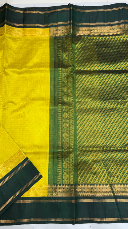 Zari Checks Pure Silk Cotton Saree with Korvai Border