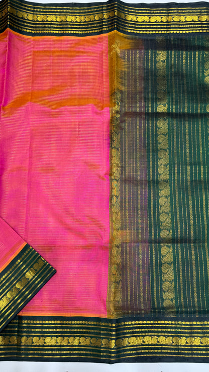Vairoosi Pure Silk Cotton Saree with Korvai Border