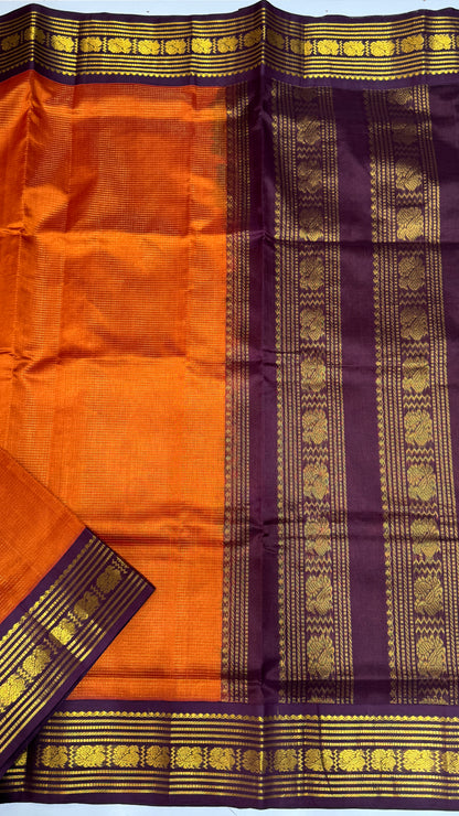 Vairoosi Pure Silk Cotton Saree with Korvai Border