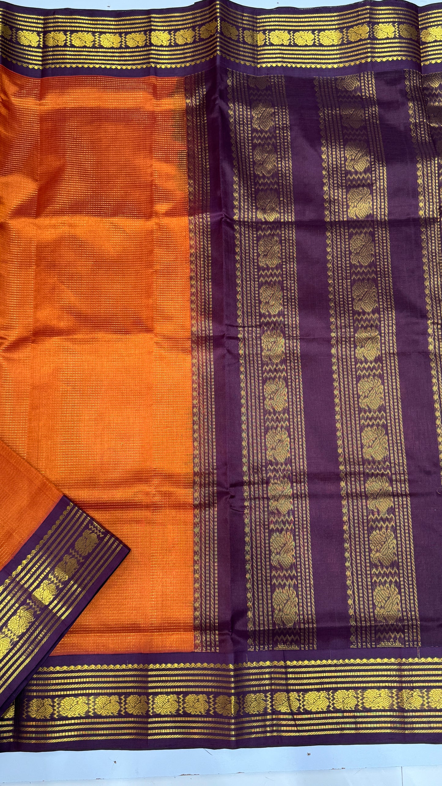 Vairoosi Pure Silk Cotton Saree with Korvai Border
