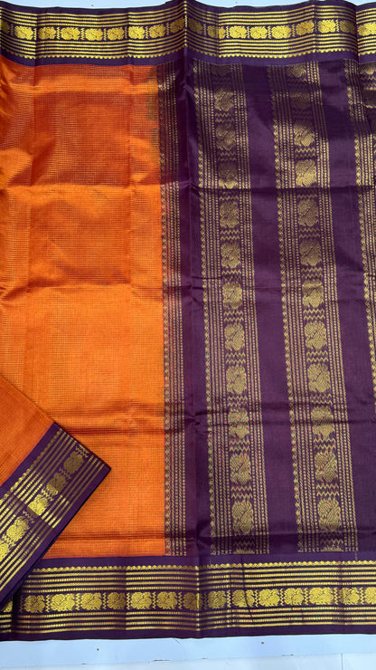 Vairoosi Pure Silk Cotton Saree with Korvai Border