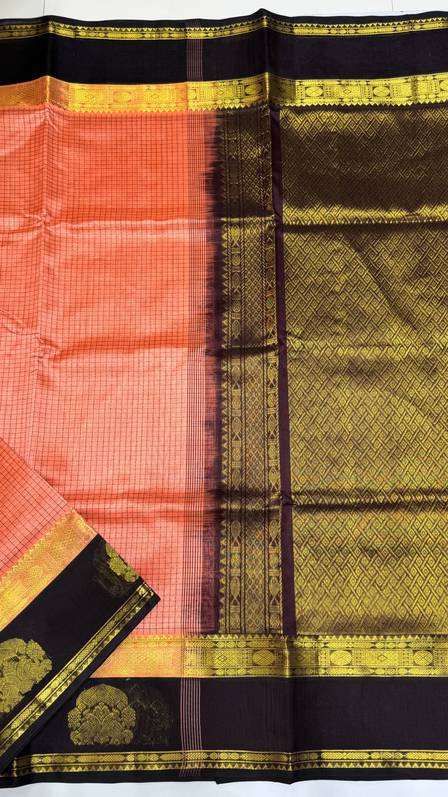 Pure Silk Cotton Saree with Korvai Border