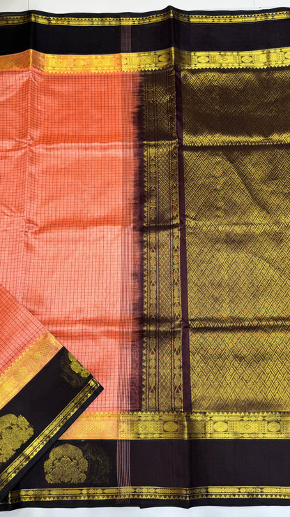 Pure Silk Cotton Saree with Korvai Border