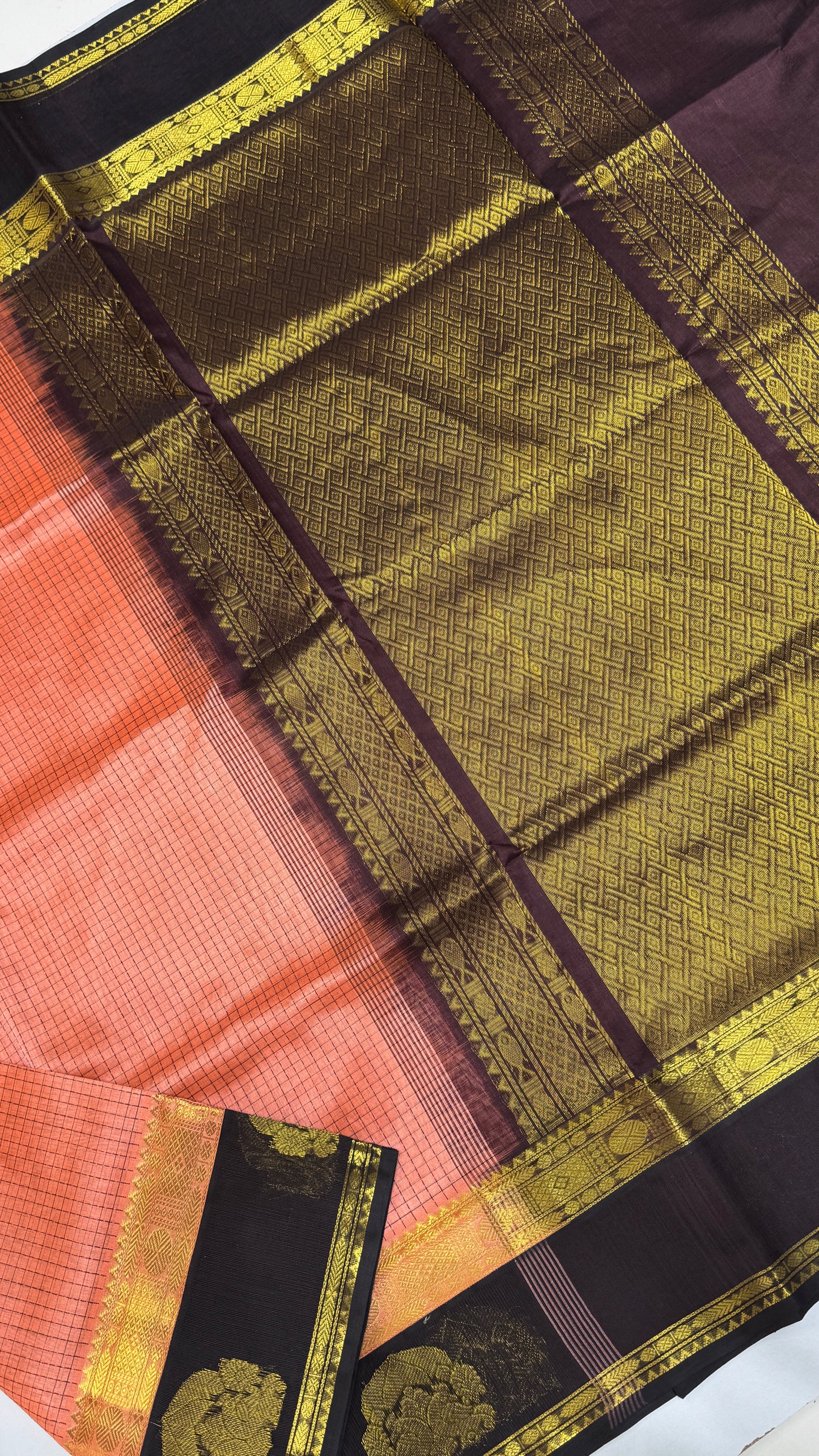 Pure Silk Cotton Saree with Korvai Border