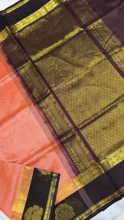 Pure Silk Cotton Saree with Korvai Border