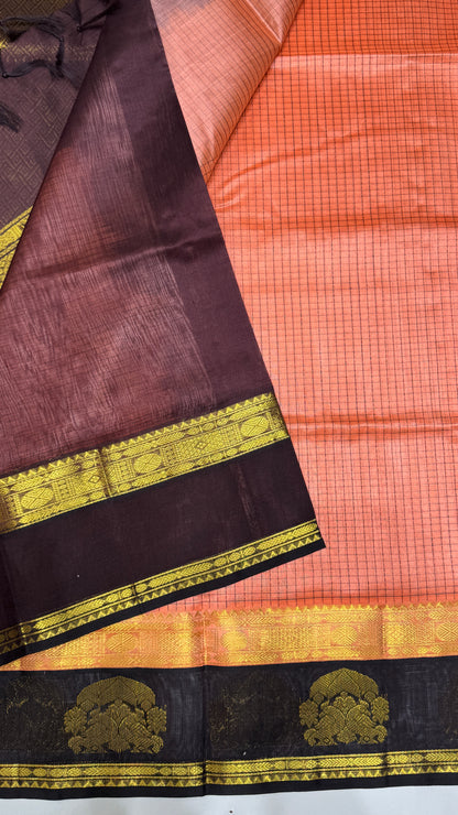 Pure Silk Cotton Saree with Korvai Border