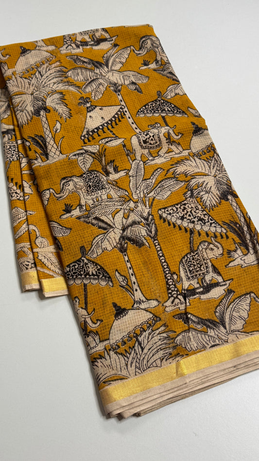 Kalamkari Printed Kota Saree