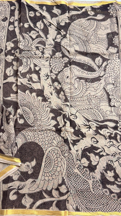 Kalamkari Printed Kota Saree