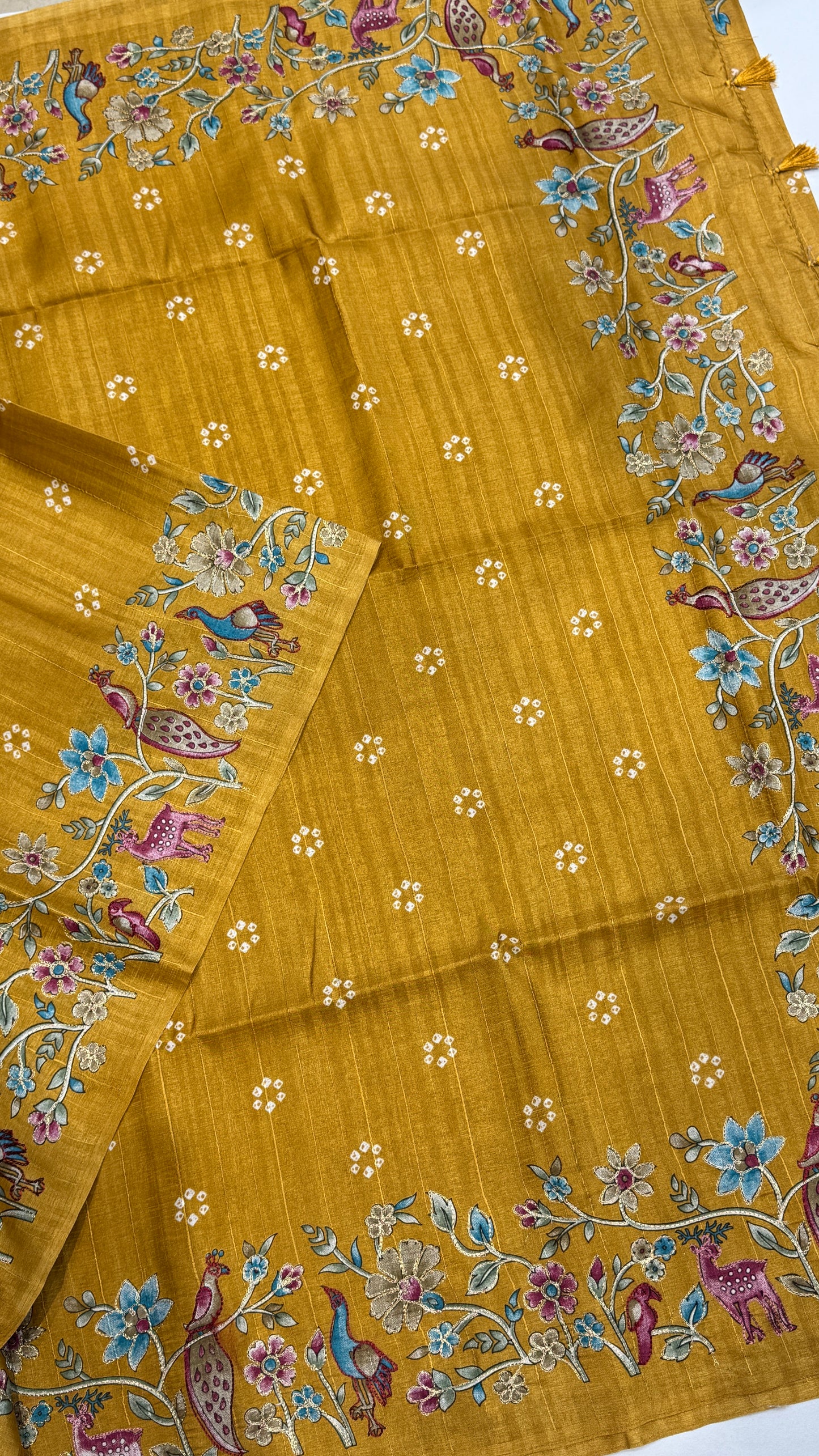 Embroidered Semi Tussar Saree