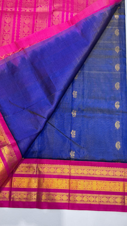 Pure Silk Cotton Saree with Korvai Borders