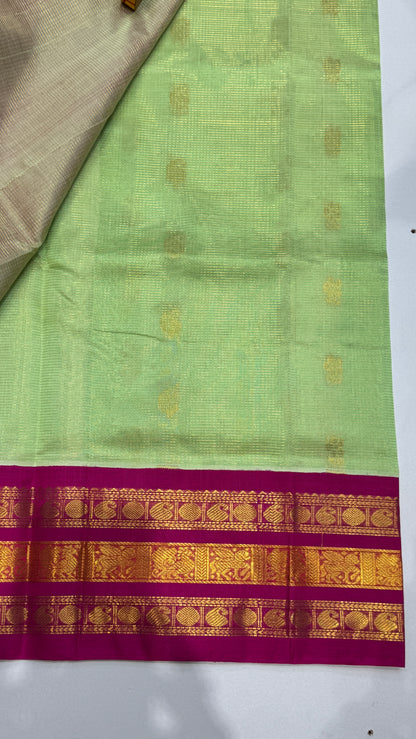 Pure Silk Cotton Saree with Korvai Borders