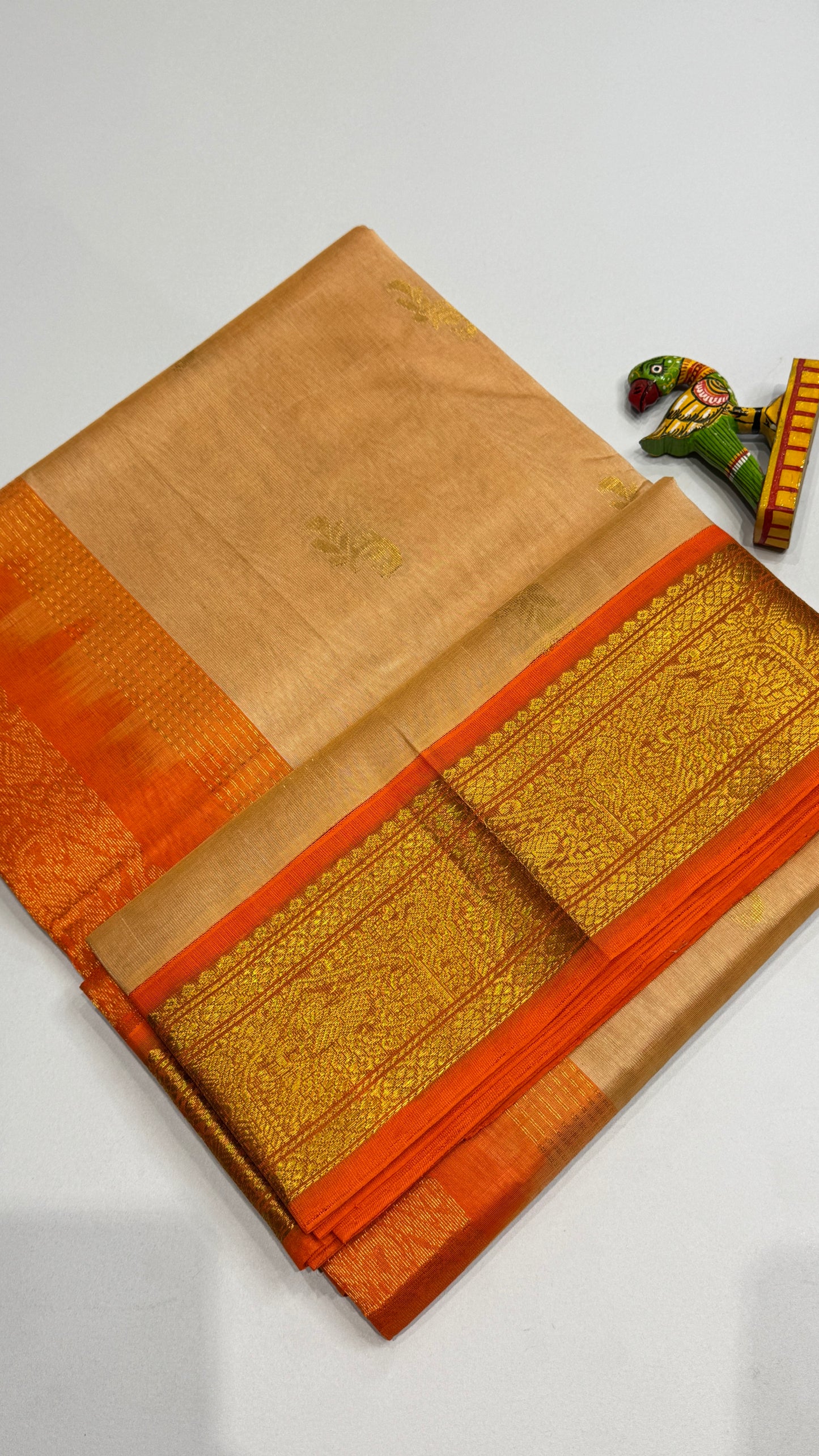 Pure Silk Cotton Saree with Korvai Borders