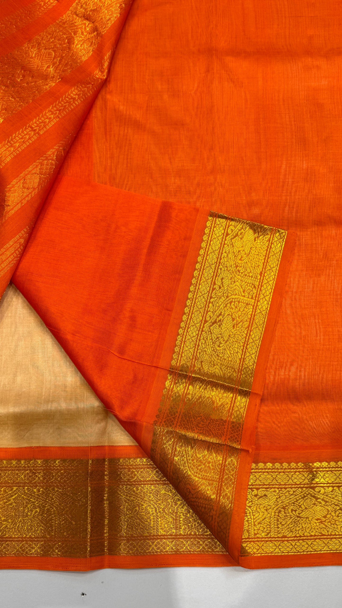 Pure Silk Cotton Saree with Korvai Borders