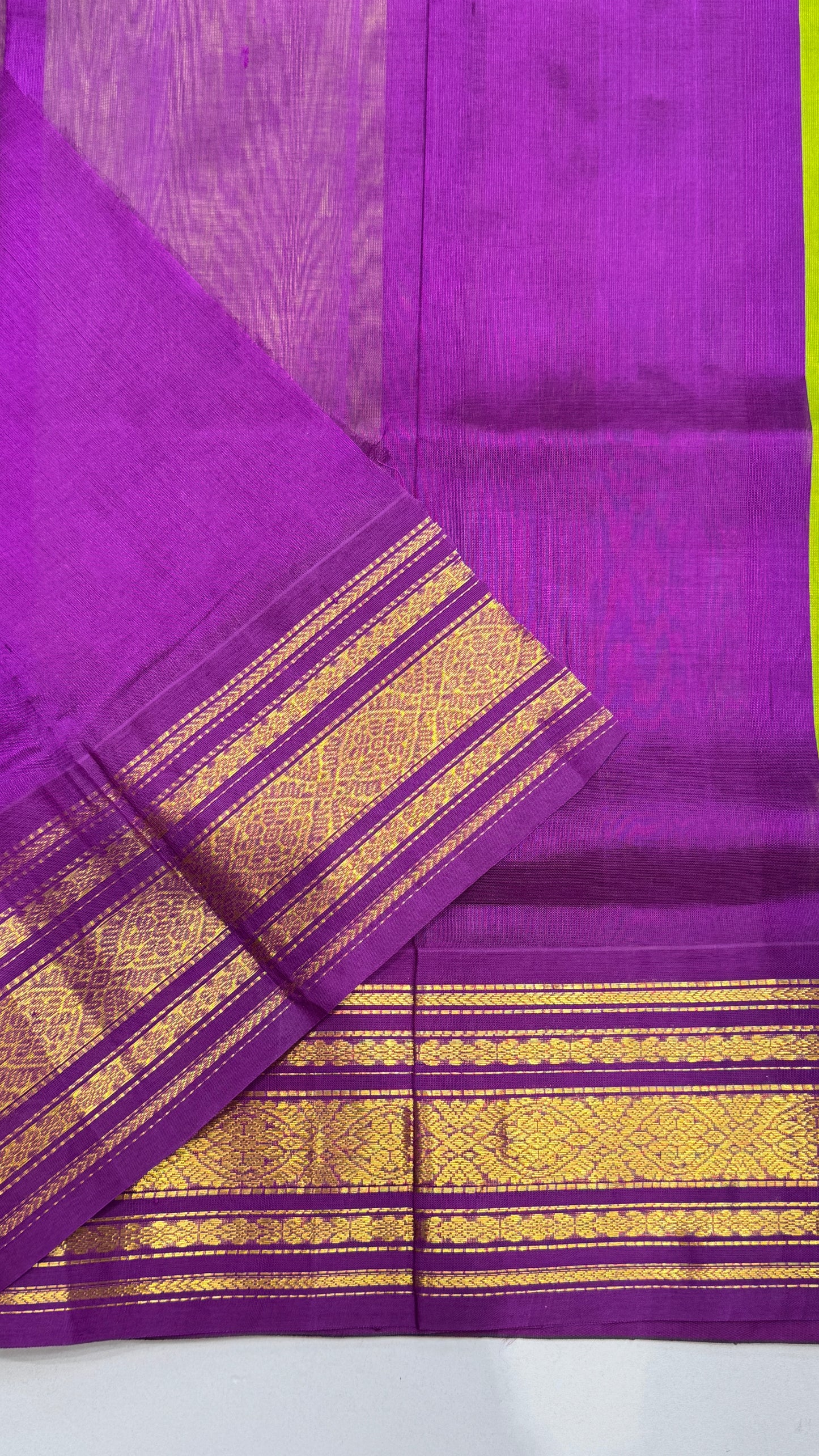 Pure Silk Cotton Saree with Korvai Borders