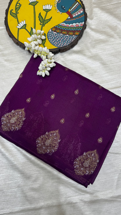 Tussar Georgette Saree with Motifs Embellished Border