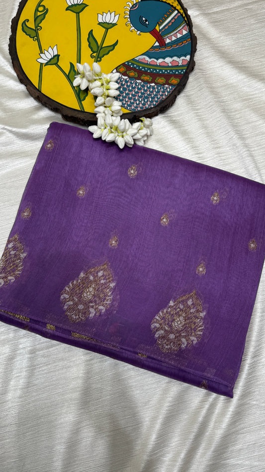 Tussar Georgette Saree with Motifs Embellished Border