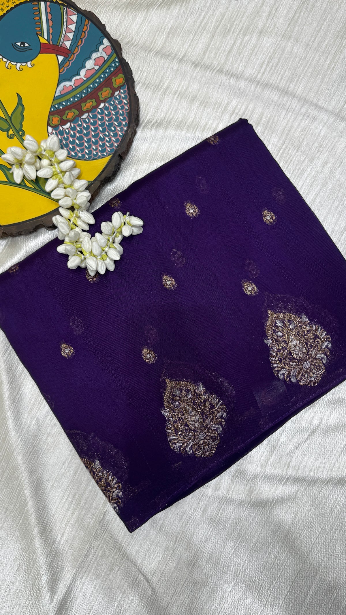 Tussar Georgette Saree with Motifs Embellished Border