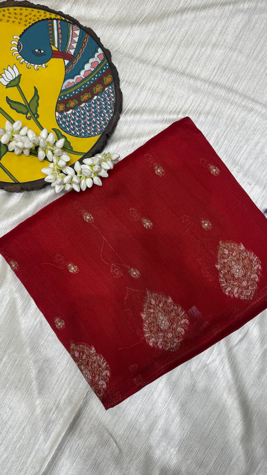 Tussar Georgette Saree with Motifs Embellished Border