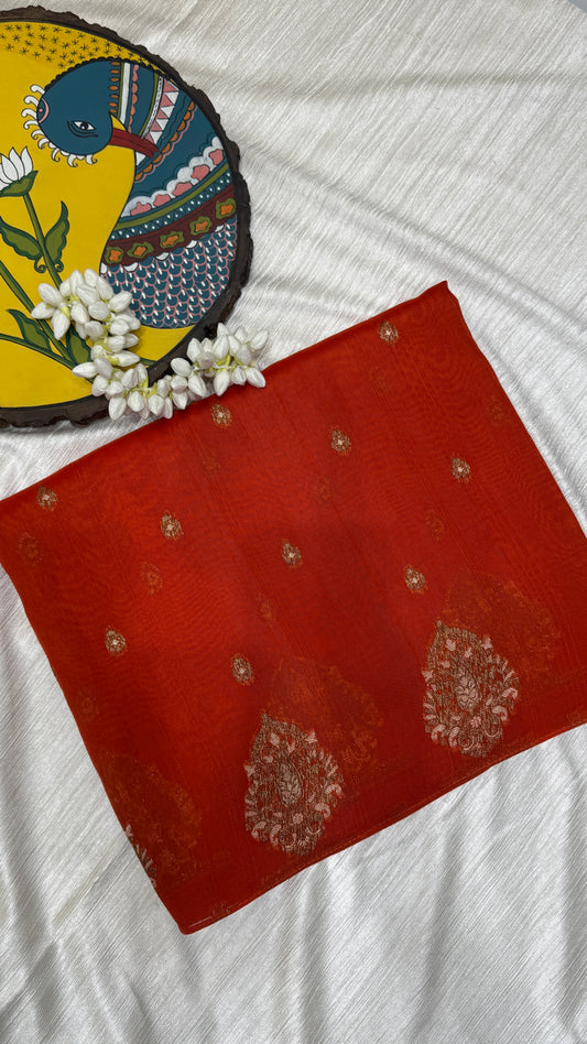 Tussar Georgette Saree with Motifs Embellished Border