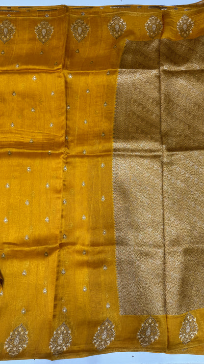 Tussar Georgette Saree with Motifs Embellished Border