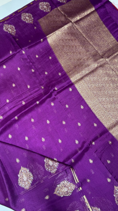 Tussar Georgette Saree with Motifs Embellished Border