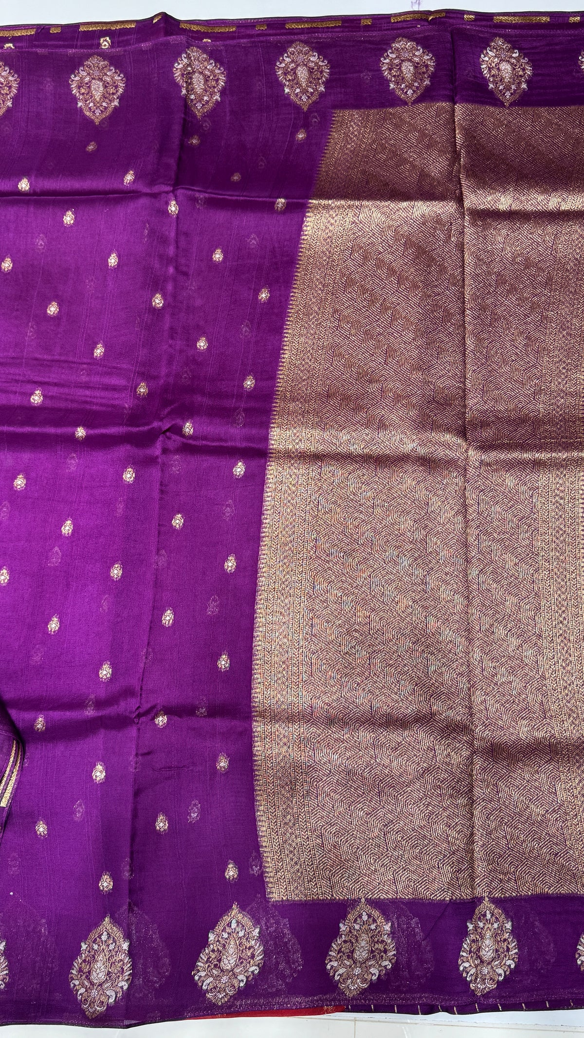 Tussar Georgette Saree with Motifs Embellished Border